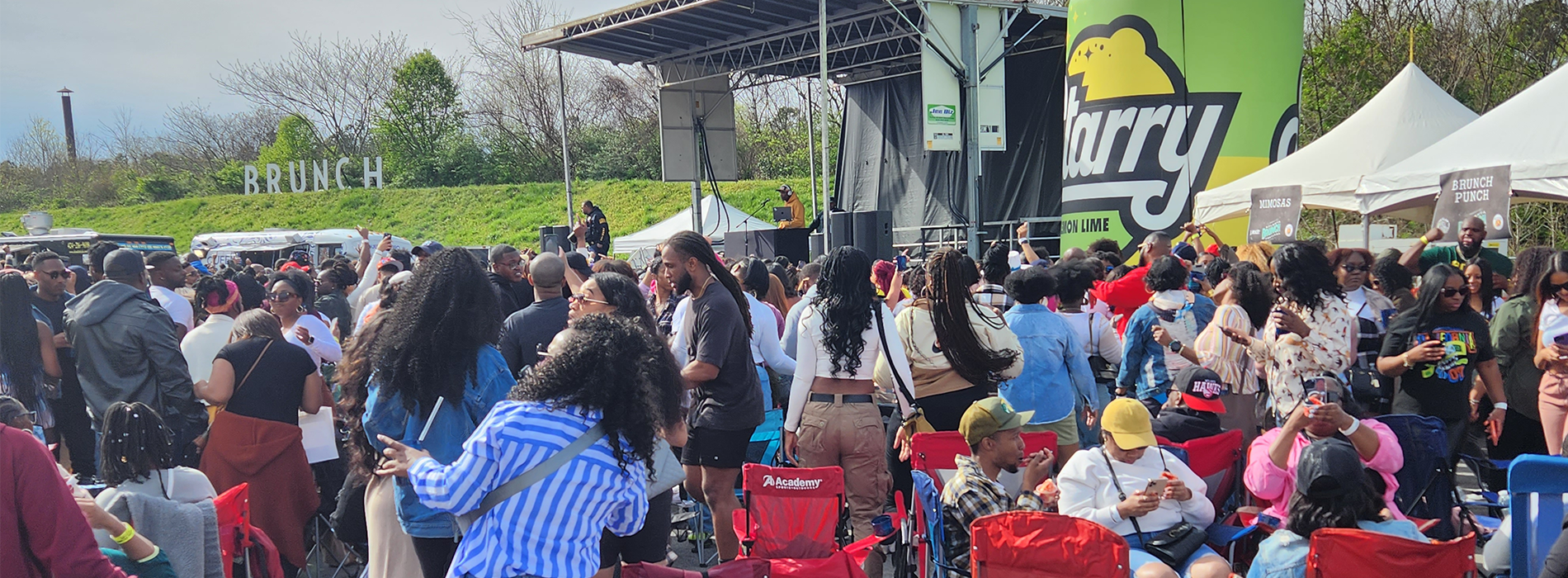 Crowd of people outside at an event